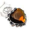 Natural Honey Topaz Gemstone Handmade 925 Sterling Silver Pendant 1.81" k0S98