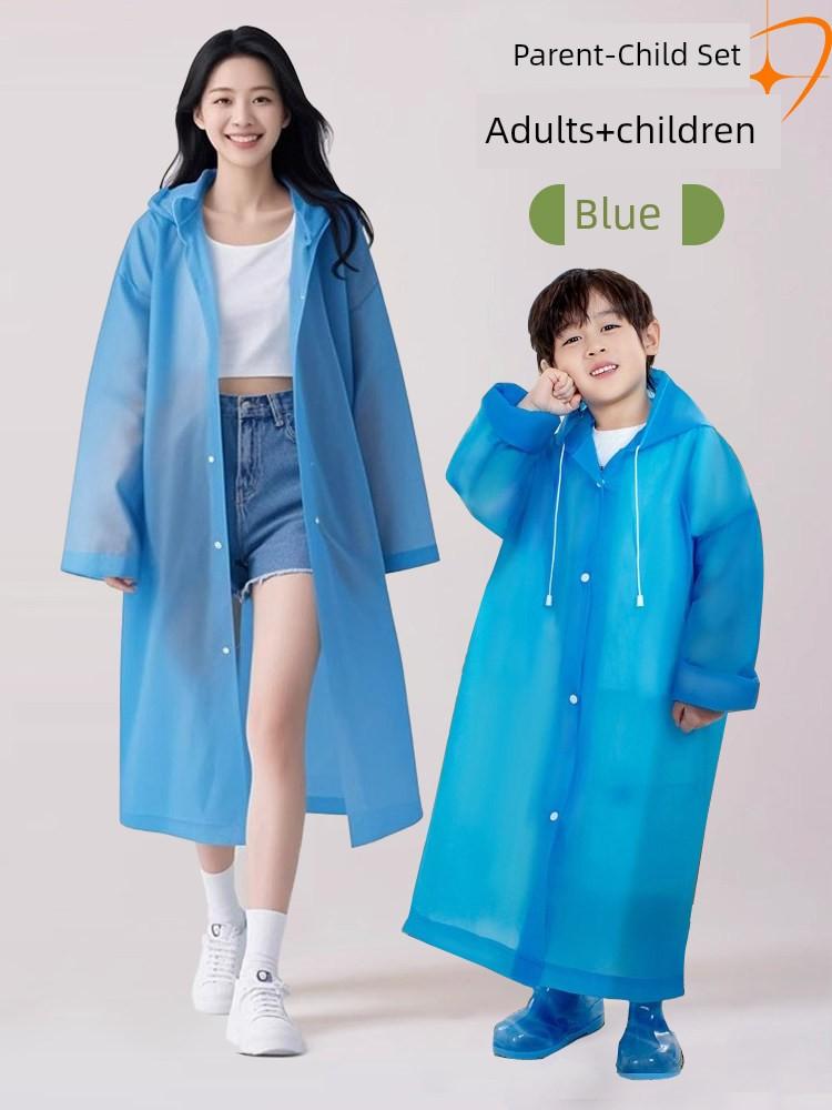 2026 New Model Children's Disposable Raincoat, Can Be Worn over a Backpack, for Boys and Girls Going to School, Rainproof, Thickened, Portable