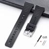 Силиконовый ремешок для часов 12 мм 14 мм 16 мм 18 мм 20 мм 22 мм для Casio F91W F84 F105/108 W800H A158/168 AE1200/1300 SGW400 Универсальный ремешок