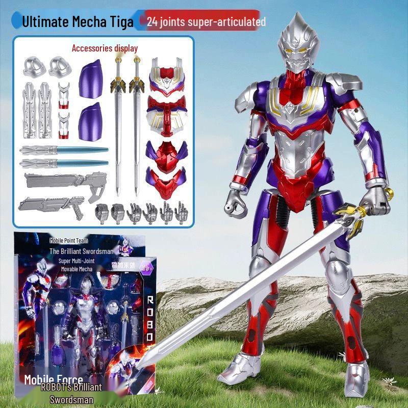 Золотая Ultimate Zero Mecha шарнирная кукла - Модель Сияющее Сияние Игрушка для мальчиков Подарок