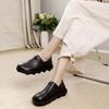 GKTINOO Винтаж 2025 Осень Новые Туфли на плоской подошве с толстой подошвой Женские Ручной работы Круглый носок Однотонные Удобные Повседневные Слипоны