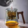 1 шт. Чайник из боросиликатного стекла с функцией фильтрации чая одним нажатием и ручкой, предотвращающей ожоги, для офиса и дома, цветочный чайник в подарок