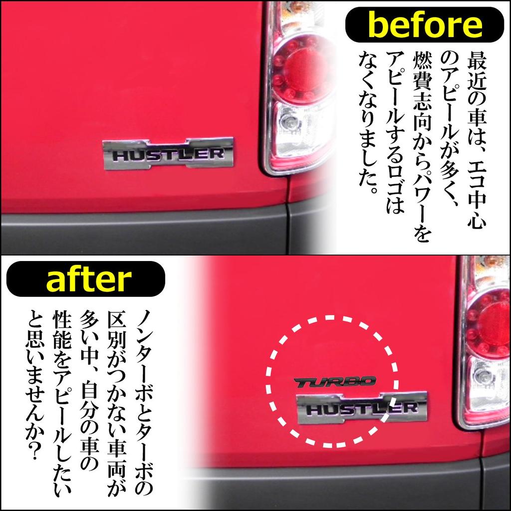 NEGUS Turbo Emblem, Turbo, Car Emblem Sticker, Car Sticker, 0.4 x 3.8 inches (11 x 97 mm), Silver