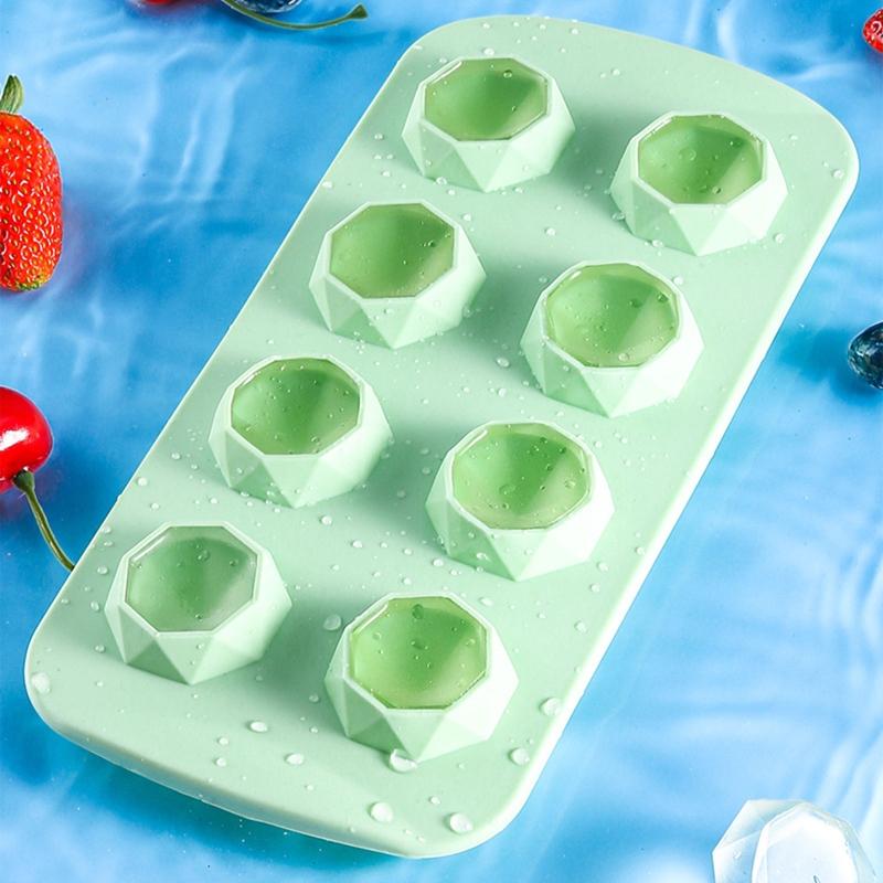 Форма для льда на 8 ячеек, гибкий пищевой силикон, DIY лоток для льда, кухонные аппараты для льда для вина, коктейлей, 14 стилей
