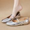 Модные серебристые туфли Мэри Джейн с круглым носком, женские, модный узкий дизайн с пряжкой, повседневные балетки, удобная обувь для работы и поездок, Zapatos De Mujer