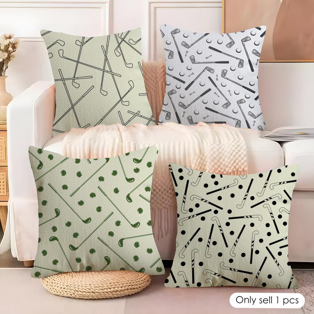 Retro Golf Cushion Cover Soft Plush Fabric DoubleSided Printed Cushion Covers for All Seasons Modern HomeDecor Gift