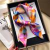 70cm Design Hair Bands Square Scarves Fashion Print Satin Silk Scarf For Women Neckerchief Wrist Wraps Lady Ribbon Shawl Foulard