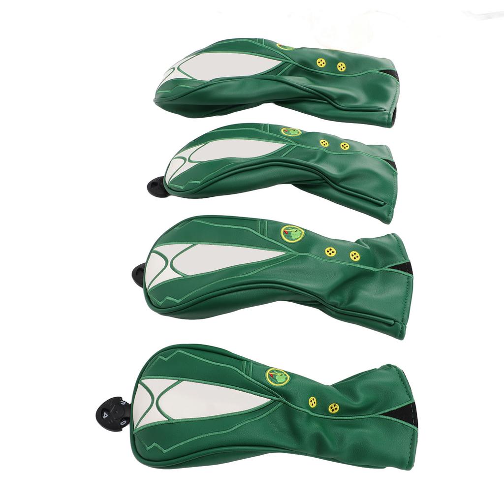 4 шт. комплект чехлов для головок для гольфа из дерева, водонепроницаемые аксессуары из искусственной кожи, зеленая куртка с узором из утолщенного плюша