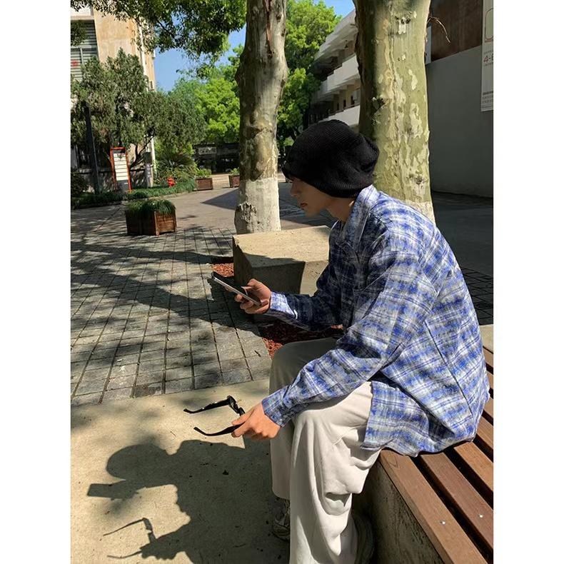 Hap Casual Long Sleeve Shirt Men's Spring and Autumn 2025 New Fashion Brand Retro Plaid Shirt Coat