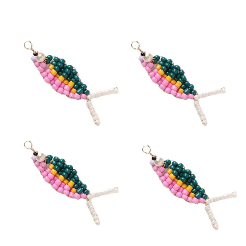 4pcs/set Handmade Craft Beads Diy Charms 3D Fish Shaped Bag Pendant Hairpin Making Kit
