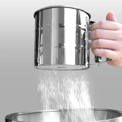 Просеиватель для муки, двухслойный мелкоячеистый порошок, сахарный шейкер, ручной сито из нержавеющей стали