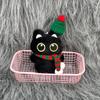 1 шт. Мультяшный Рождественский Плюшевый Черный Кот Брелок Подвеска на Рюкзак Кавайная Мягкая Набивная Кукла Игрушка Подвеска для Сумки Подарок для Пары