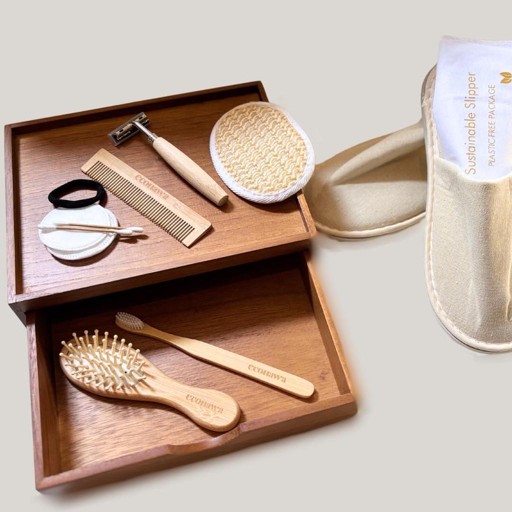 Bamboo Hair Brushes of Commercial Amenities and Made with Natural Materials For and Beauty Salons Individually Ideal for Wholesale econawa (Set 100)