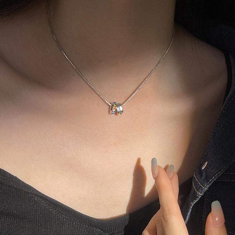 VENTFILLE 925 Sterling Silver Colorful Zircon Kpop Beads Charm Necklace for Women Girl Lucky Choker Jewelry Dropship