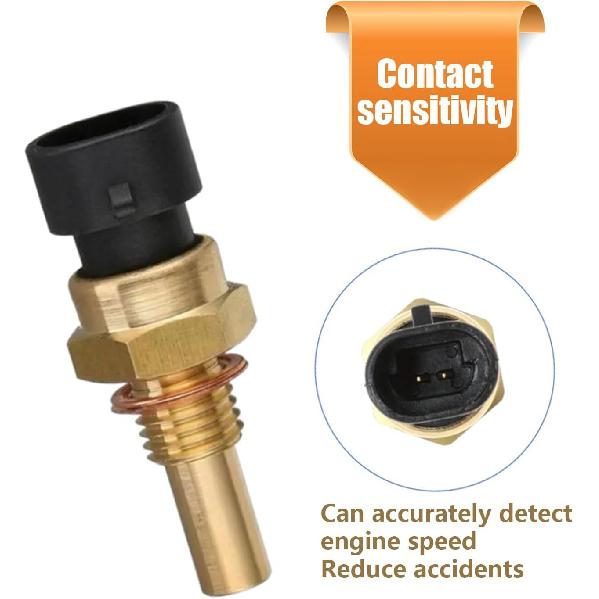 1 PC Engine Temperature Sensor, ECT Temp Sensor Replace 15404280 12191170 60811520 12608814, Car Parts, Compatible with Delphi (Gold)