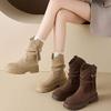 Thick Heel Platform Short Boots Women's Autumn Travel Mountaineering Martin Boots 2025 New Versatile Trend Suede Stacking Boots