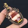 Red River Jasper Gemstone Pure Copper Wire Wrapped Handmade Pendant Jewelry