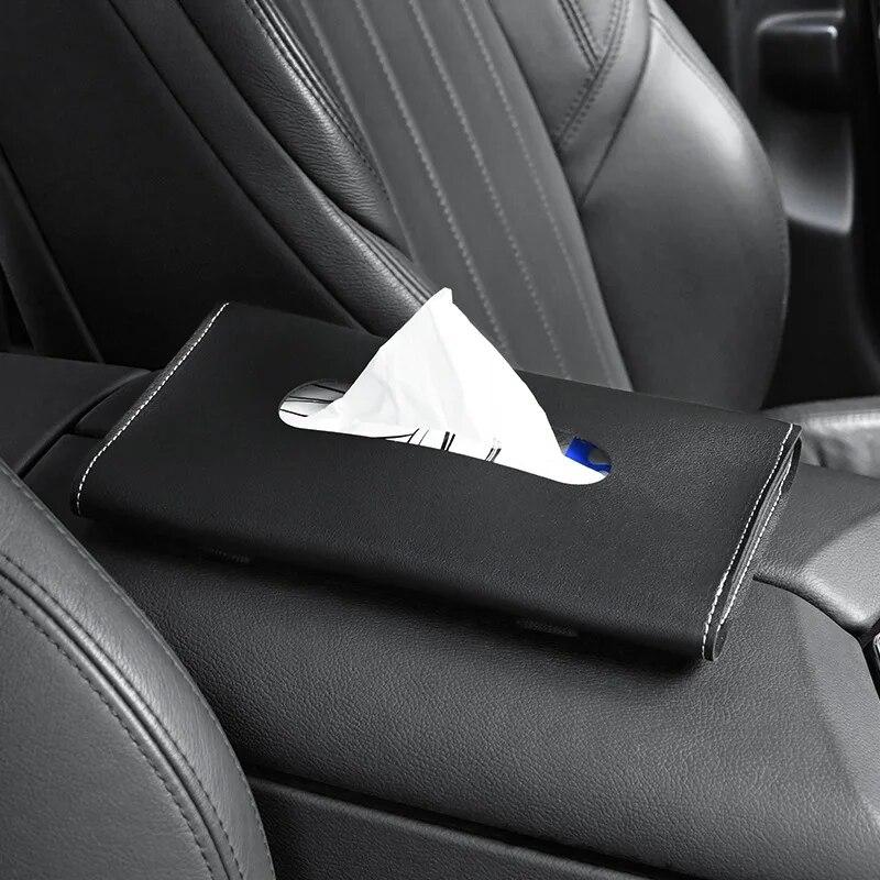 1 Pcs Car Tissue Box Towel Sets Car Sun Visor Tissue Box Holder Auto Interior Storage Decoration for BMW Car Accessories