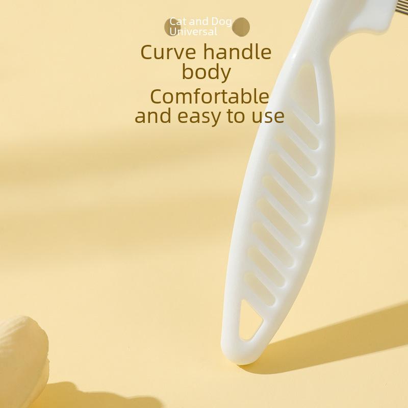 Уход за домашними животными: Гребень из нержавеющей стали с густыми зубьями для кошек и собак, для удаления шерсти и блох, массажный инструмент