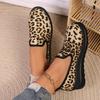 Мода 2025 Осень Женские Леопардовые Массивные Лоферы с Цепочкой Декор Слипоны Платформа Повседневная Обувь Женская Мода Нескользящие Балетки Большого Размера
