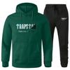 Модный бренд Trapstar Мужской Худи с флисовой подкладкой и Брюки Спортивный Костюм Повседневная Мода Спортивная Одежда Комплект