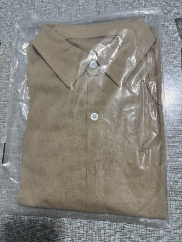 Мужская однотонная рубашка из хлопка и льна - Длинный рукав, стиль Business Casual
