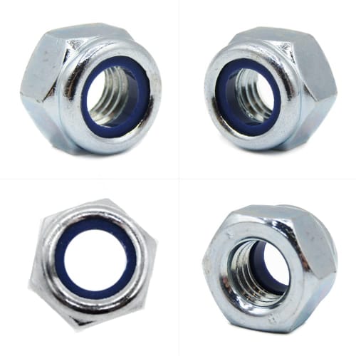TAORAYO 50-Piece Hex Lock Nut, Nylon Lock Nut, 304 Stainless Steel, Hex Head Nut with Nylon Insert, Self-Locking, Replacement Part for Cars, Bicycles,