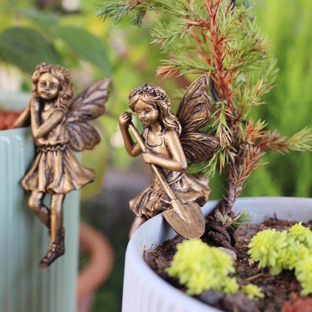 Имитация медного цветка Фея Статуэтка Набор Мультяшная Фея Подвесные Украшения Гостиная Спальня