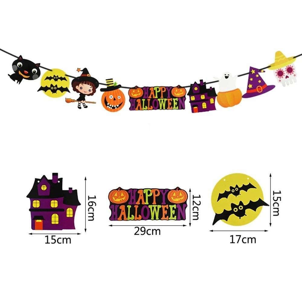 House Halloween Festival Ornaments Halloween Decor Hanging Garland Paper Chain Halloween Banner