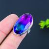 Bi-Color Tourmaline Gemstone 925 Sterling Silver Gift Jewelry Ring Size 8