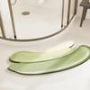 Bath Mat, Super Absorbent Curved Shower Rug, Soft and Comfy Corner Bathroom Rug, Washable Curved Shower Mat with Non-Slip Bottom for Circular