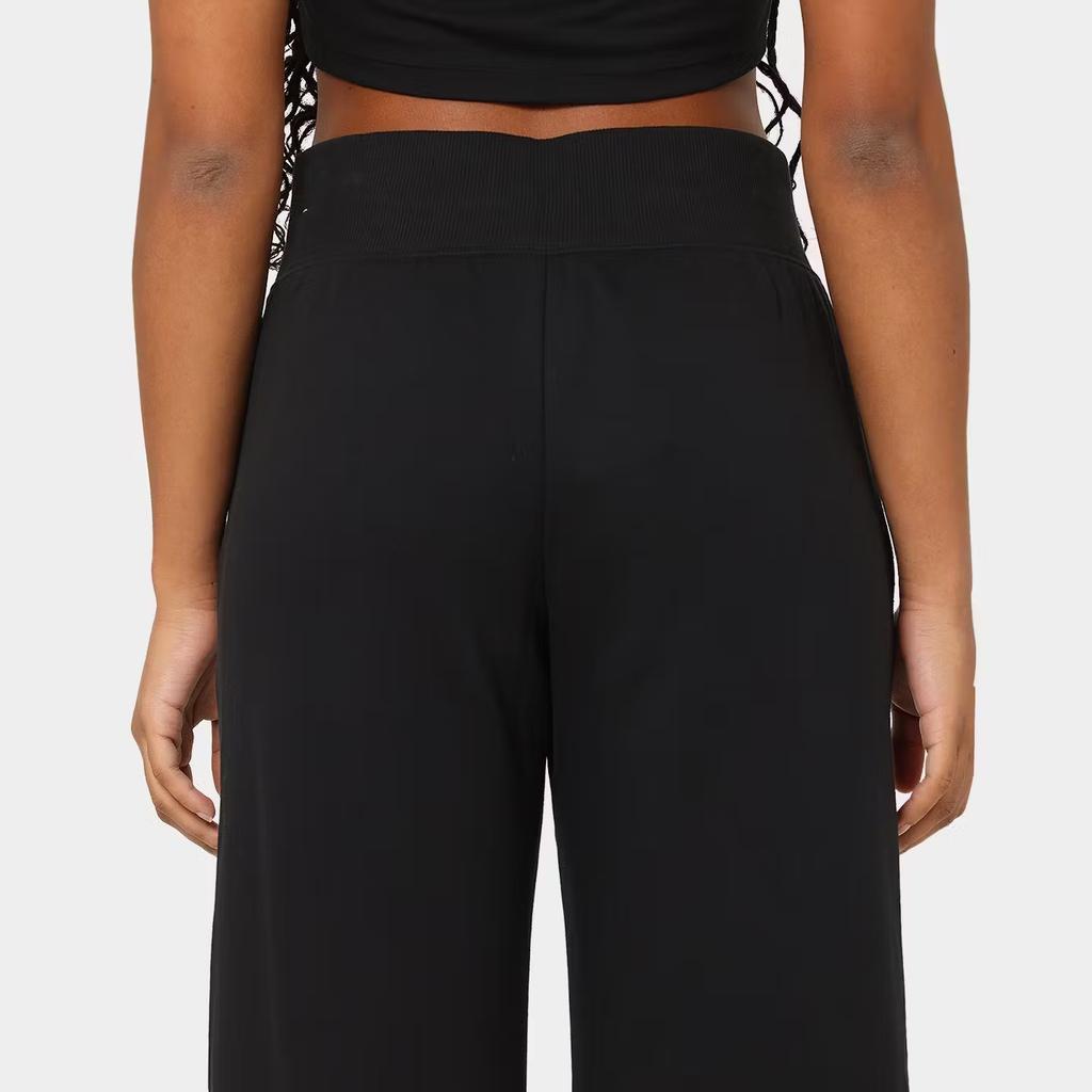 Nike Женские флисовые спортивные штаны Phoenix с высокой талией и широкими штанинами, черные/парусные, женская уличная одежда DQ5615-010