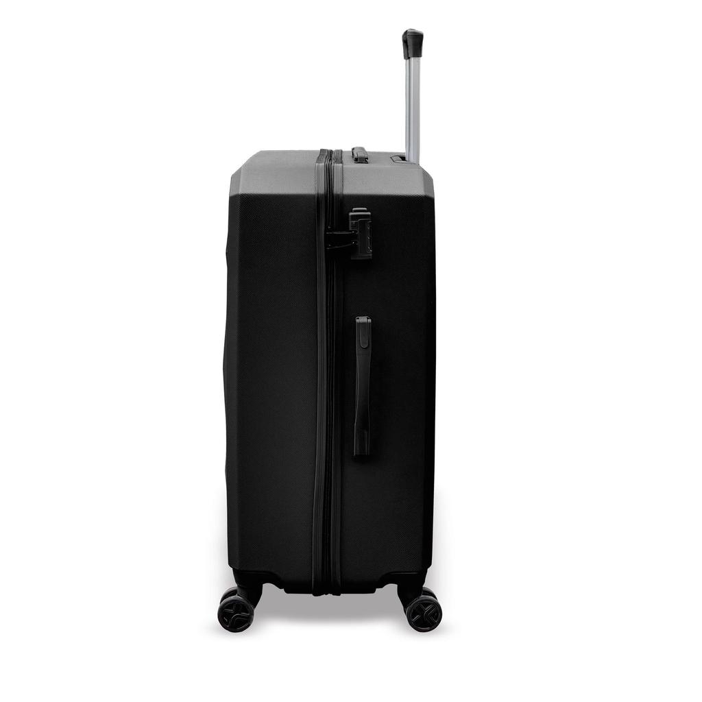 coral high Diamond ABS Black Large Size Suitcase 16603
