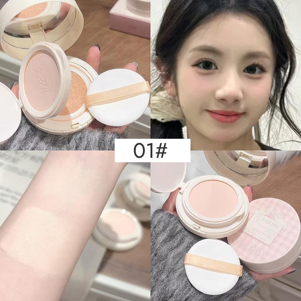 2 в 1 двухслойная пудра-кушон Clear Natural Lasting Brightening Gege Bear Makeup Concealer Loose Powder Cushion Cream