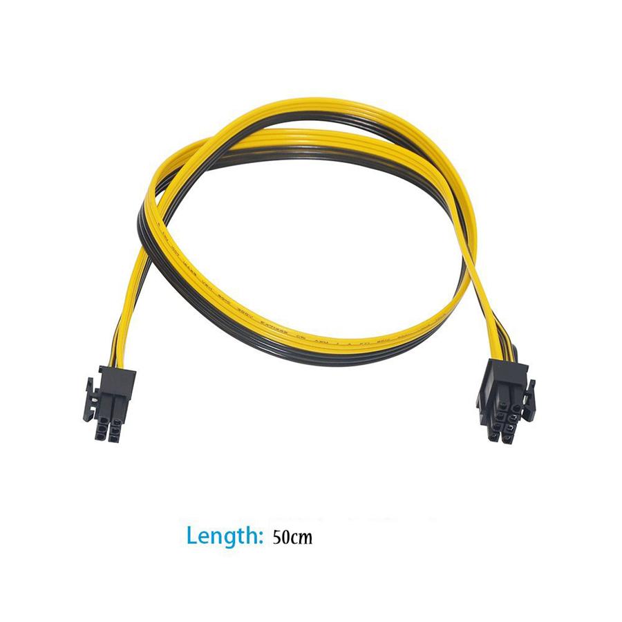 10 шт. 50 см Качественный 6-контактный на 8-контактный (6+2Pin) Кабель PCI-E 18AWG для майнинга