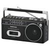 OHM Electric AudioComm Mono Radio Cassette Player with Cassette Cassette Language OHM Microphone, Radio, Player, Deck, Karaoke, Loudspeaker, Learning,