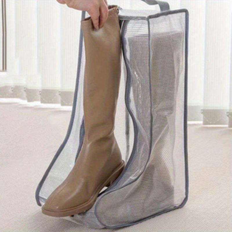 1pc Transparent Shoe Storage Bag, Mesh Long Boots Dustproof Bag