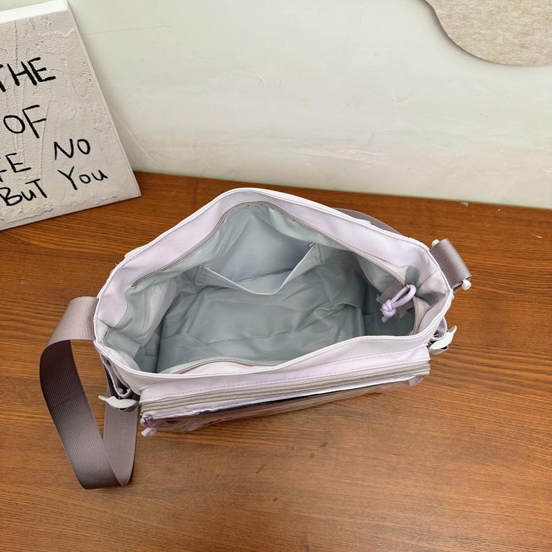 Женская сумка через плечо в студенческом стиле, большая вместительная сумка-мессенджер, контрастная по цвету сумка через плечо