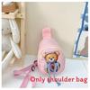 Teddy Cartoon Hoodie Bear Pattern Children Travel Shoulder Bag Material Oxford