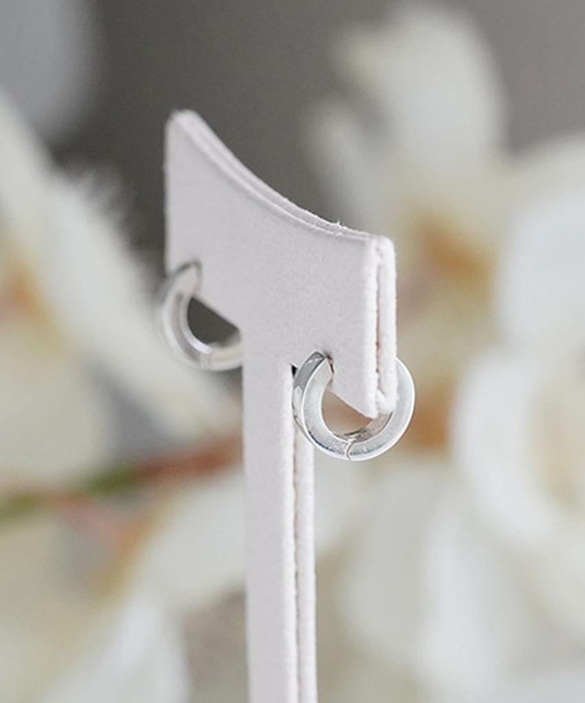 Серебряные серьги Alleun 925 пробы, 3 мм, квадратные, с застежкой-щелчком