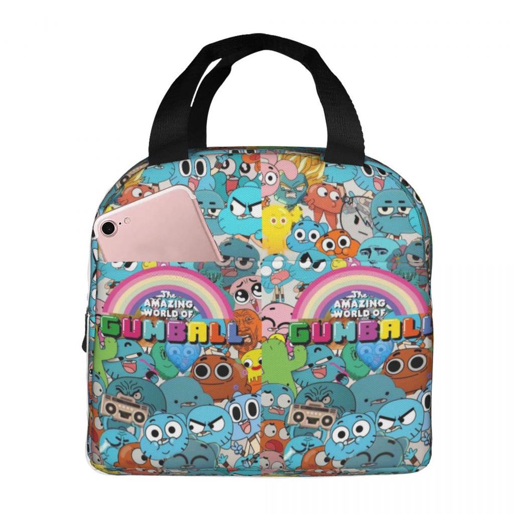 The Amazing World Of Gumball Insulated Lunch Bag for Women Children Portable Food Boxes Thermal Lunch Box Tote