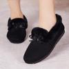 Женские туфли Old Beijing Cotton, Furry Bean, с бархатной подкладкой, утолщенные, нескользящие, без застежек, на плоской подошве, для ношения на открытом воздухе осенью и зимой