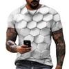 3D Men's T-shirt Fashionable Round Neck Short Sleeved Top Summer New Men's Top