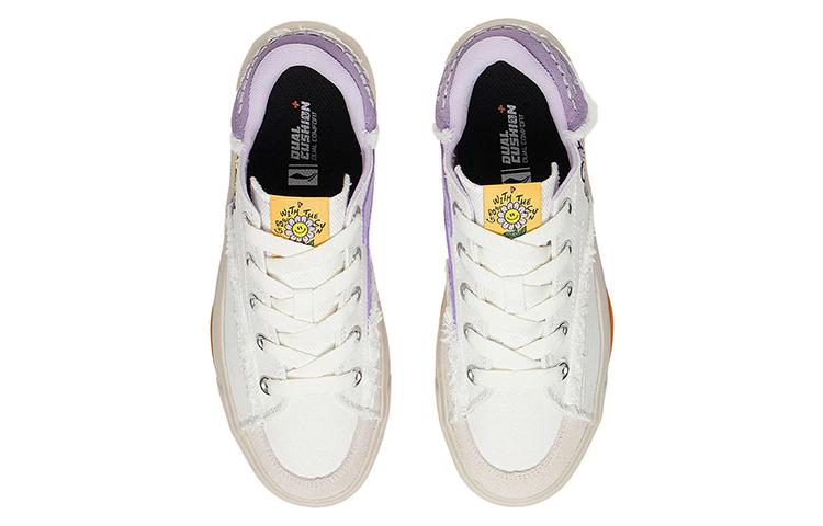 Li Ning Comfy Casual Low top Skateboard Shoes Women's White Purple AGCS036-2