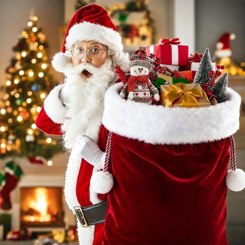 Christmas Decorative Backpack Drawstring Large Christmas Bag, Santa Claus Gift Bag, Christmas Decorative Gift Bag