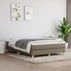 3144171 vidaXL Bed with Box Spring and Mattress Taupe 140x190 Cm Fabric