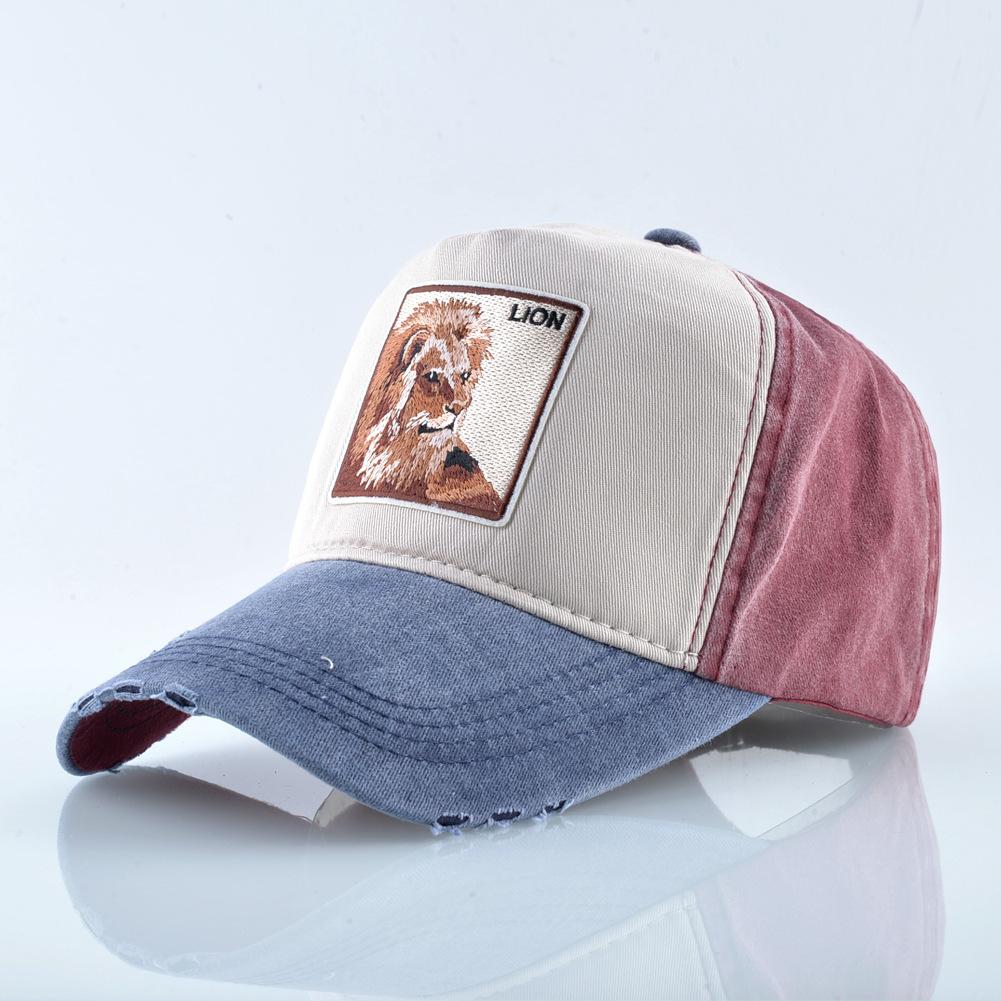 Кепка с вышивкой Животные нашивка Мужская Snapback Хип-хоп Папина кепка Женская Всесезонная Регулируемый козырек Кепка Винтаж Деним Бейсболка Минималистичная