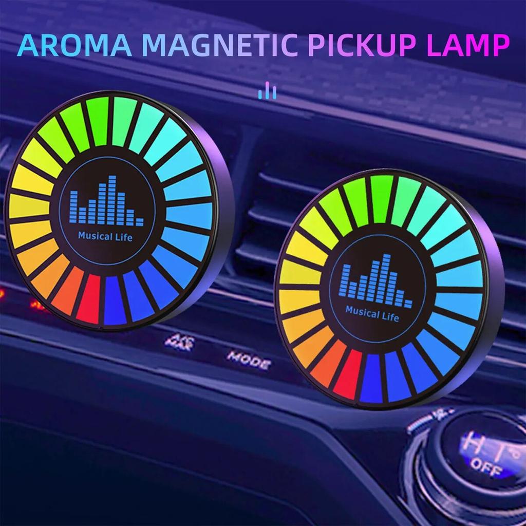 1PCS Car Music Rhythm Lamp Air Freshener RGB with Recharge Or Plug-in Style Car Atmosphere Ambient Light Universal