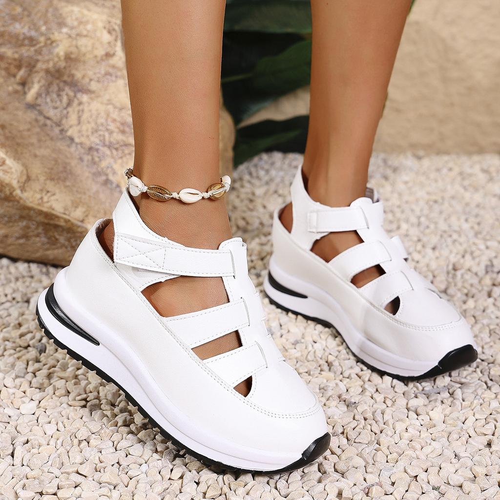 Sports Sandals Women's 2025 Summer New Slope Heel Bag Head Hollow Sandals Foreign Trade Large Size Platform Women's Shoes