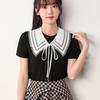 New Women Bowknots Fake Collar Shawl for Shirt Blouse Detachable Collar Lapel False Collar Student Dress Sweater Decorative